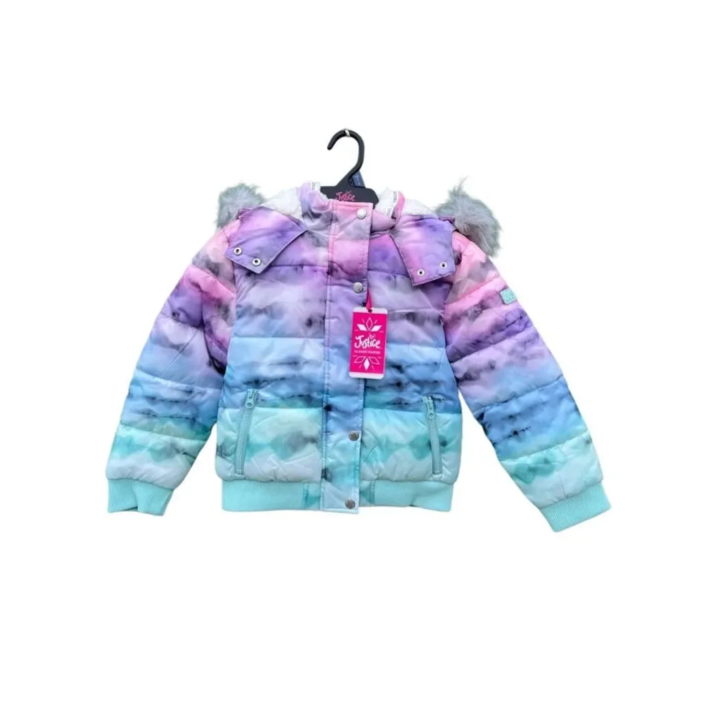 Girls Justice Matte Puffer Bomber Coat Size XS